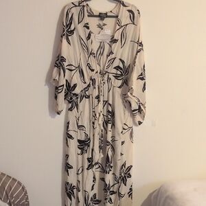 Angie Cream and Black Floral Dress